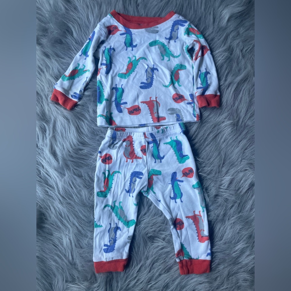 Carter's Baby pj set with Dinosaur Design - Red and Green